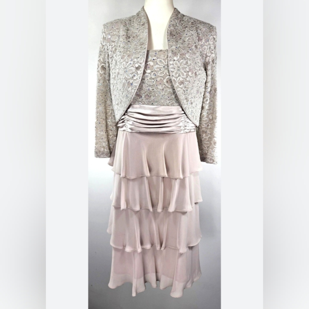 Kathy Roberts Elegant Lace Overlay Dress Set